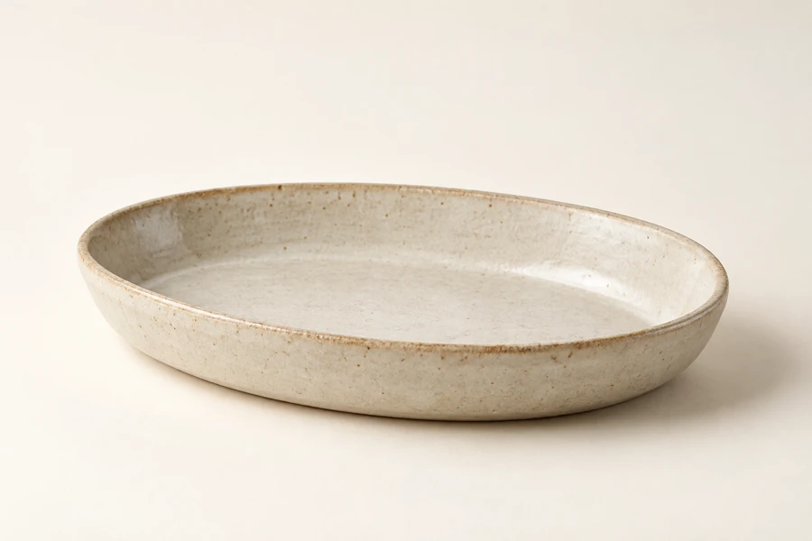 Pebble Oval Fruit Dish in Chalk