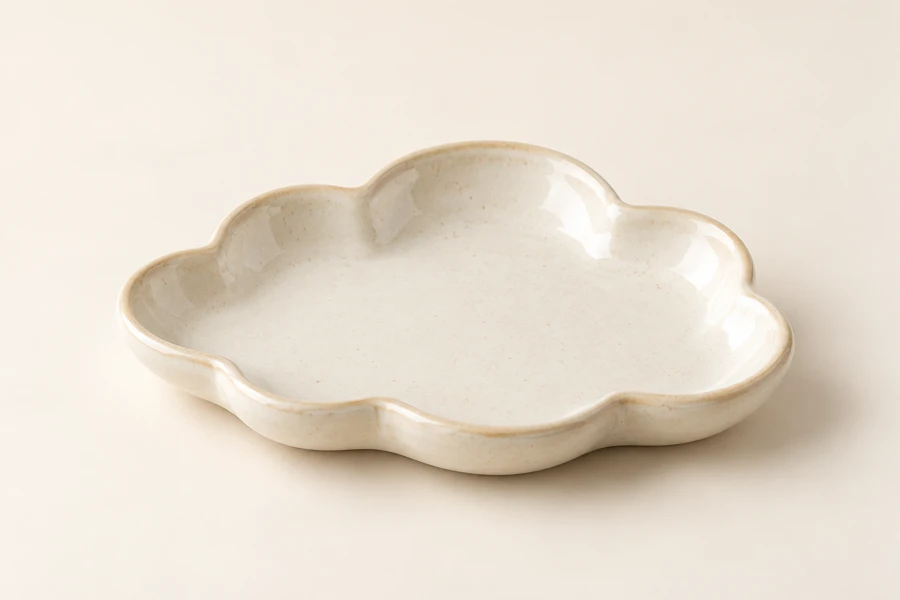 Cloud Edge Fruit Plate in Cream